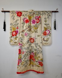 Fine Antique Japanese Silk Embroidered Wedding Kimono