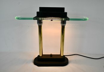 Postmodern Robert Sonneman Metal And Glass Table Lamp