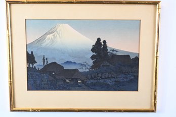 Hiroaki Takahashi (Shotei) Mt. Fuji From Mizukubo Woodblock Print