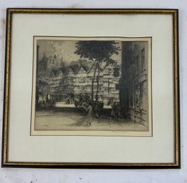 Albany E Howarth (1872-1936) Etching 'Staple Inn From Gray's Inn Road'