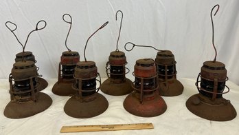 Lot Of 8 Dietz #40 Traffic Card Lanterns