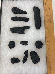 Group Of 10 Indochinite Tektite Meteorite Specimens