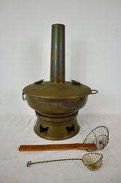 Vintage Asian Brass Hot Pot