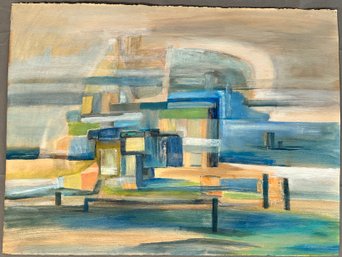 Elizabeth H. Frisch (CT/MA, 1910-1980) Abstract Landscape Composition, Gouache