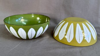 Pair Of Catherineholm Norway Enamel Lotus Bowls