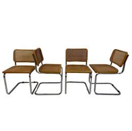 Set Of 4 1960s Cesca Caned Side Chairs (A)