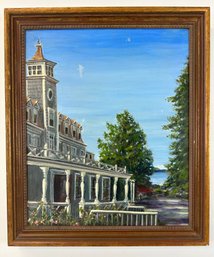 Norma M. Reder (20th-C) Oil On Canvas 'Hotel Manisses, Waterview'