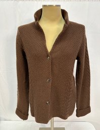 Women's Loro Piana Brown Cashmere Cardigan Size 46