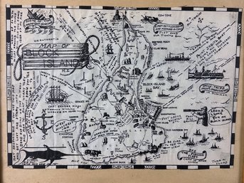 1960s Unauthentic Map Of Block Island