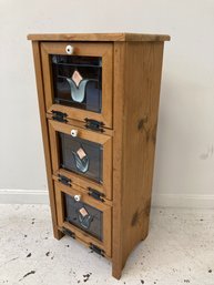 Vintage Cottage Pine Glass Cabinet