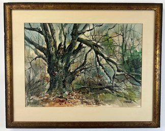 Spencer Crooks (RI, 1917-2004) Watercolor, Forest Landscape