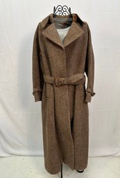 Men's Paul Stuart Tweed Wool Winter Overcoat Size M