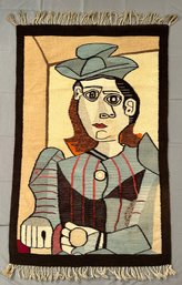 Mexican Wool Tapestry, After Picasso, Buste De Femme Au Chapeau Bleu