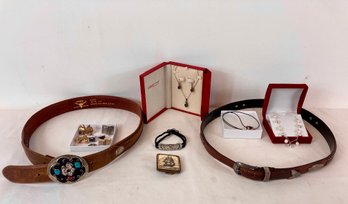 Lot Jewelry, Belts And Buckles