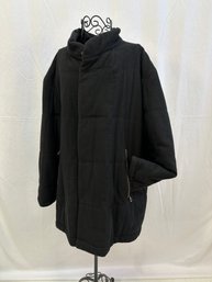 Men's Paul Stuart Black Wool Gore-tex Winter Coat Sz XL