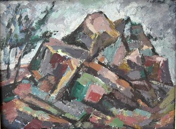 Ruth (Emerson) Van Cleve (NY, 1898,1992) Oil On Canvas, Rock Formation