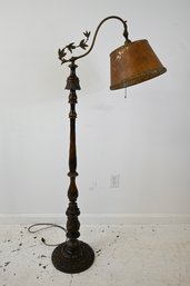 Art Nouveau Carved Oak Floor Lamp