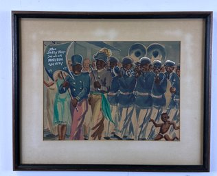 Sidney Kittinger (1921-1997) Watercolor On Paper, The Jolly Boys Marching Society