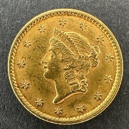 1852 One Dollar Liberty Head Gold Coin