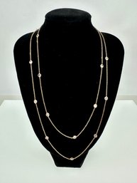 14 Kt Gold, Rolo Link 36' Necklace CZ-By The Yard