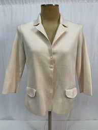 Women's Loro Piana Cream Silk Jacket EU 46