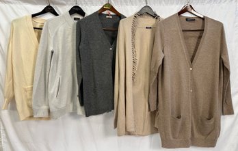 (5) Women's Cashmere Cardigans, Akris, Malo, Paul Stuart