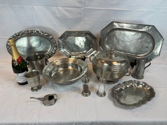 Lot Of 12 Pcs. Italian Pewter Cosi Tabellini, Arte Italica