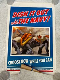 Vintage Dish It Out With The Navy Poster (as-is)