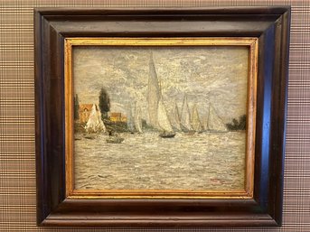 Trevor James American School Oil On Canvas Nautical Painting