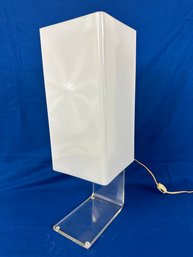 Vintage Plexiglass Cube Shaped Table Lamp