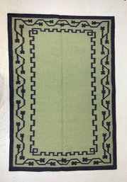 4'8' X 6'9' Wool Dhurrie Rug