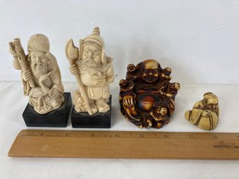 Group Of 4 Resin Asian Figures