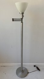 Original Walter Von Nessen Swing Arm Brushed Aluminium Floor Lamp