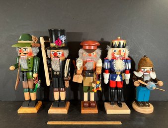 Lot Of 5 Vintage German Nutcracker Figures, Steinbach, Holzkunst