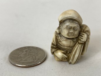 Japanese Hand Carved Netsuke Sage