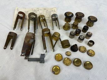 Lot Of Antique Oil Lamp Parts