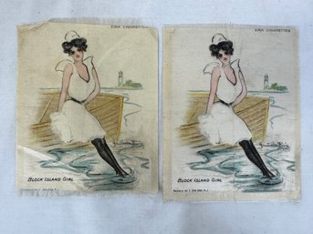 Zira Cigarettes Block Island Bathing Girl Silk Advertising