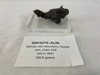 Sikhote-Alin Iron Meteorite Shrapnel From Russia 106.6 Grams