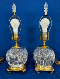 Pair Of Waterford Lismore Pattern Table Lamps