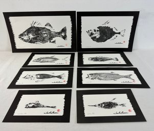 Lot Of 8 Kecheneny Fish Prints Signed Jack Brown