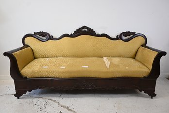 Antique Carved Mahogany Empire Sofa