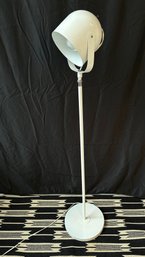 Mid Century White Metal Floor Lamp, Manner Of Verner Panton