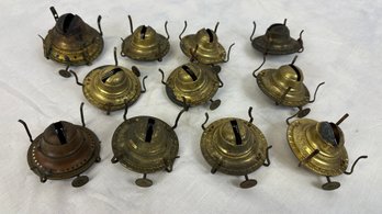 Lot Of 11 Eagle Brass Oil Lamp Burners