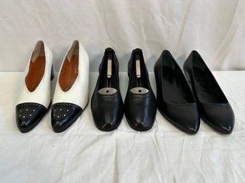 (3) Pairs Women's Robert Clergerie Leather Pumps EU 40 , US 9, FR 7 1/2