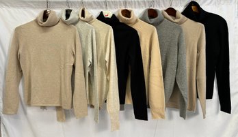 (8) Women's Cashmere And Silk Turtleneck Sweaters