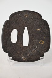 Old Iron And Gold Japanese Tsuba