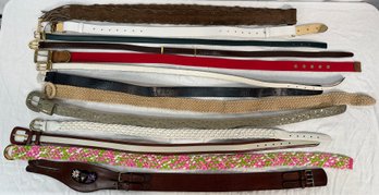 (13) Women's Leather, Cloth,  & Rope Belts