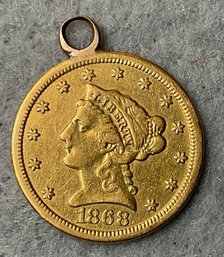 USA Gold Liberty Head Quarter Eagle 1868 (S)