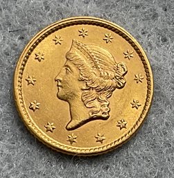1853 Liberty Head One Dollar Gold Coin