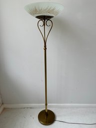 Mid Century Brass Torchiere Lamp